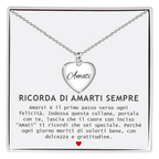 Collana da Donna a Cuore con Incisione 'Amati' in Acciaio Inox Lucidato -  Ricorda di Amarti Sempre
