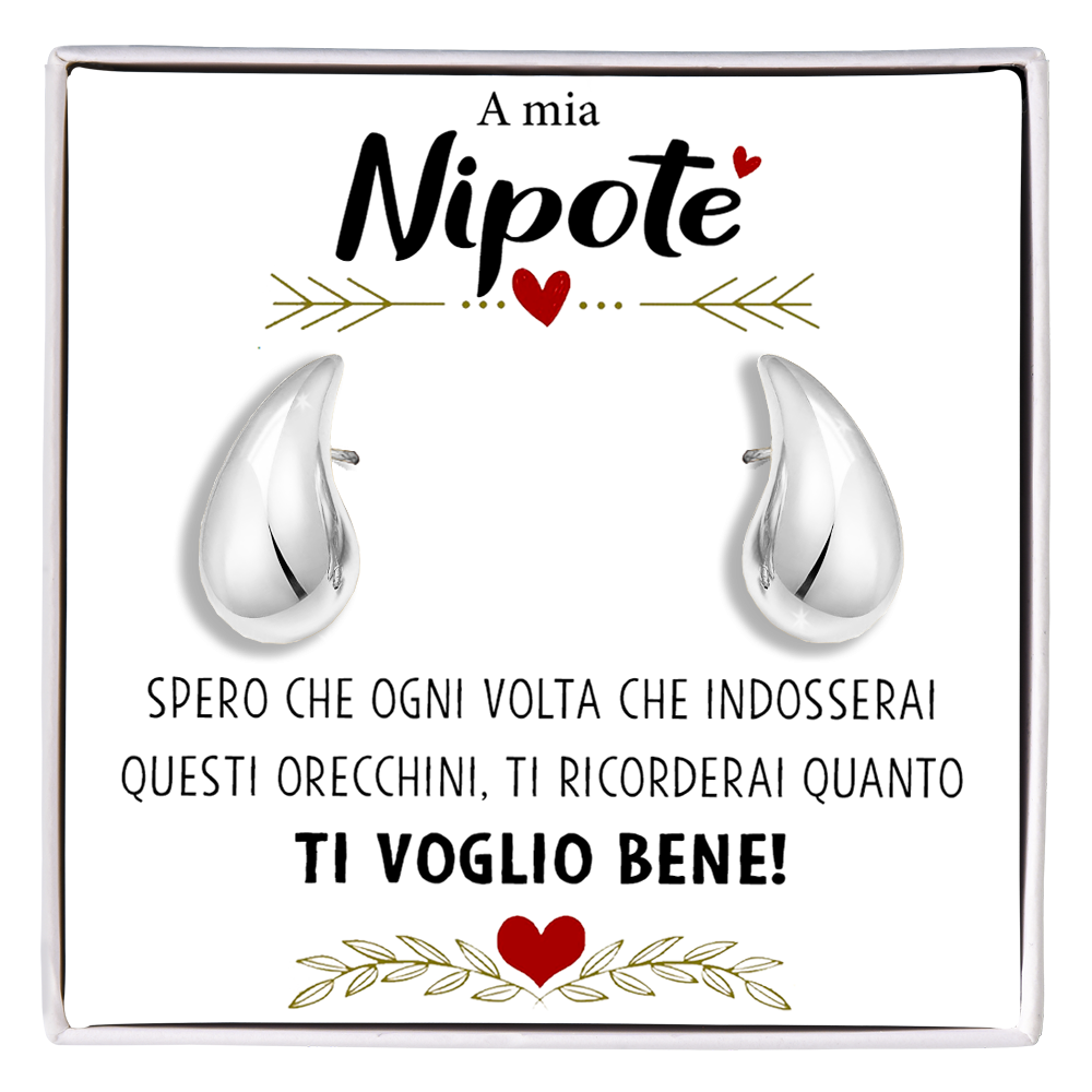Orecchini a Goccia in Acciaio chirurgico - A mia Nipote
