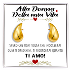 Orecchini a Goccia in Acciaio chirurgico - Alla donna della mia Vita