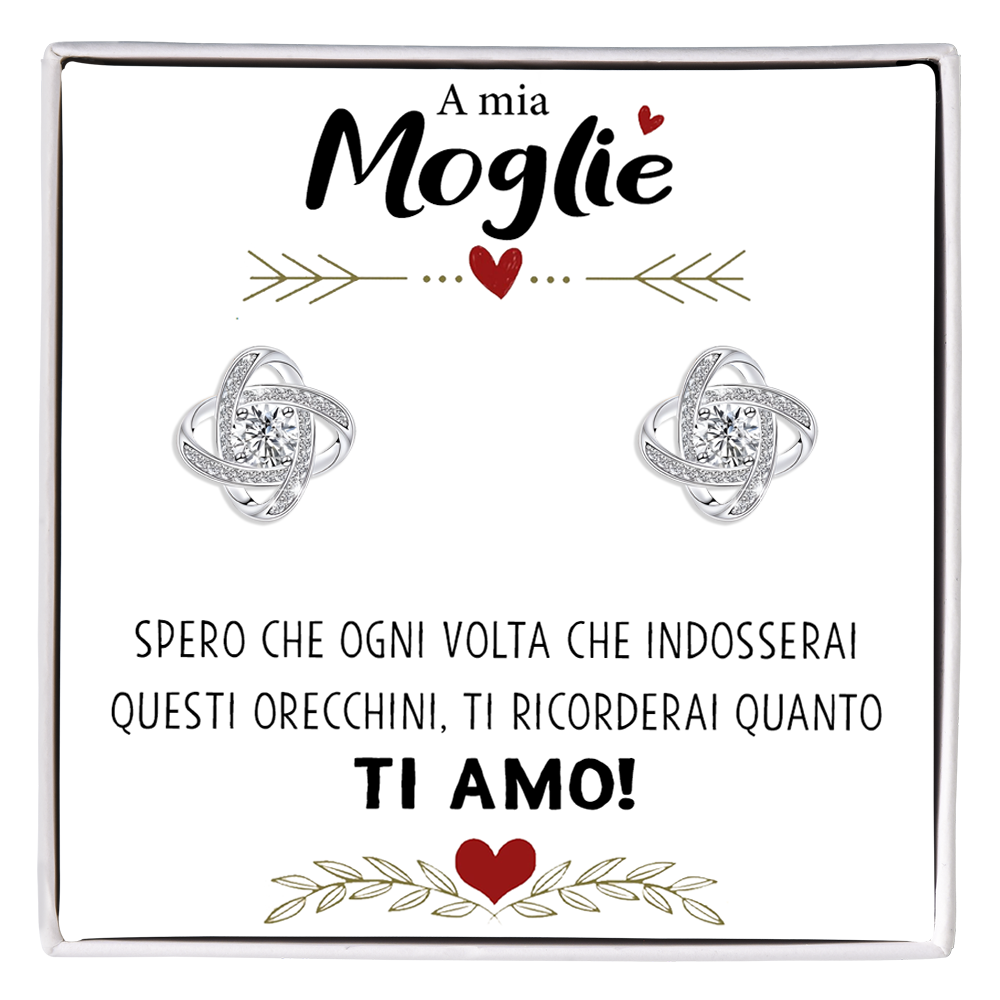 Orecchini Nodo con Pietra in Acciaio chirurgico - A mia moglie