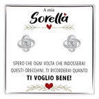 Orecchini Nodo con Pietra in Acciaio chirurgico - A mia Sorella