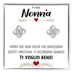 Orecchini Nodo con Pietra in Acciaio chirurgico - A mia Nonna