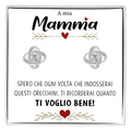 Orecchini Nodo con Pietra in Acciaio chirurgico - A mia mamma