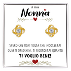 Orecchini Nodo con Pietra in Acciaio chirurgico - A mia Nonna