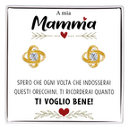 Orecchini Nodo con Pietra in Acciaio chirurgico - A mia Mamma