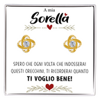 Orecchini Nodo con Pietra in Acciaio chirurgico - A mia Sorella