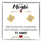 Orecchini Nodo con Pietra in Acciaio chirurgico - A mia Moglie