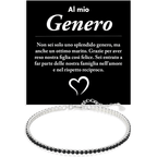 Bracciale Tennis Nero in Argento Sterling 925 - Genero