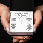 Collana Croce Argento sterling 925 - A Mio Nipote