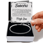 Bracciale Tennis Nero in Argento Sterling 925 - A mio Suocero
