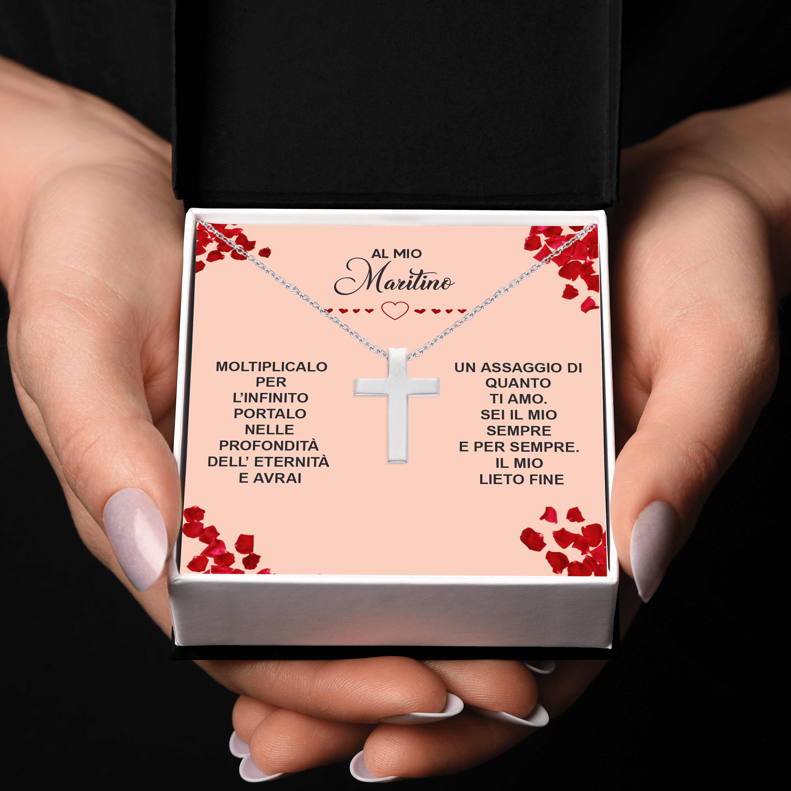 Collana Croce Argento sterling 925 - Al mio Maritino