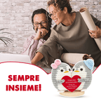 Peluche Crochet con Base in Legno  - Pinguini Inseparabili