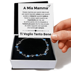 Bracciale Pietre Blu A mia Mamma - Ti voglio tanto bene.