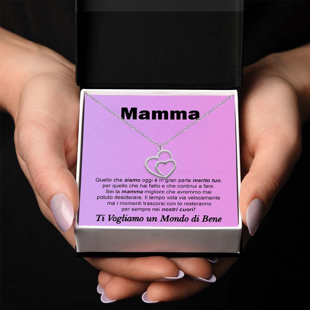 Collana Due Cuori Uniti - Mamma