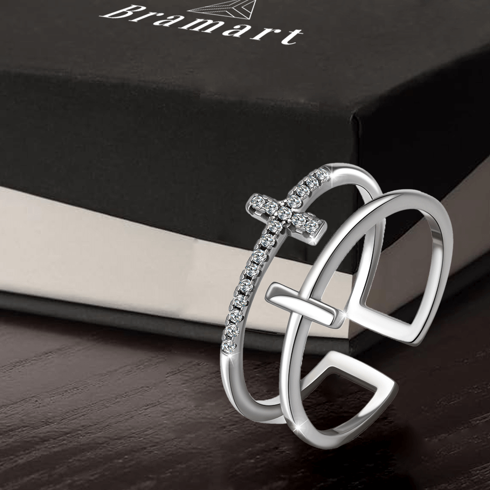 Anello da Donna in Argento Sterling 925 Per mia Mamma - Croce
