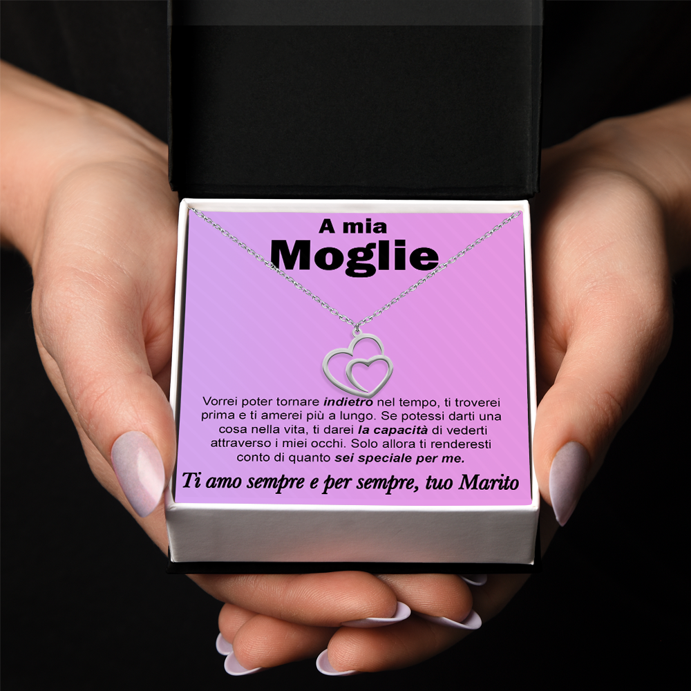 Collana Due Cuori Uniti - A mia moglie