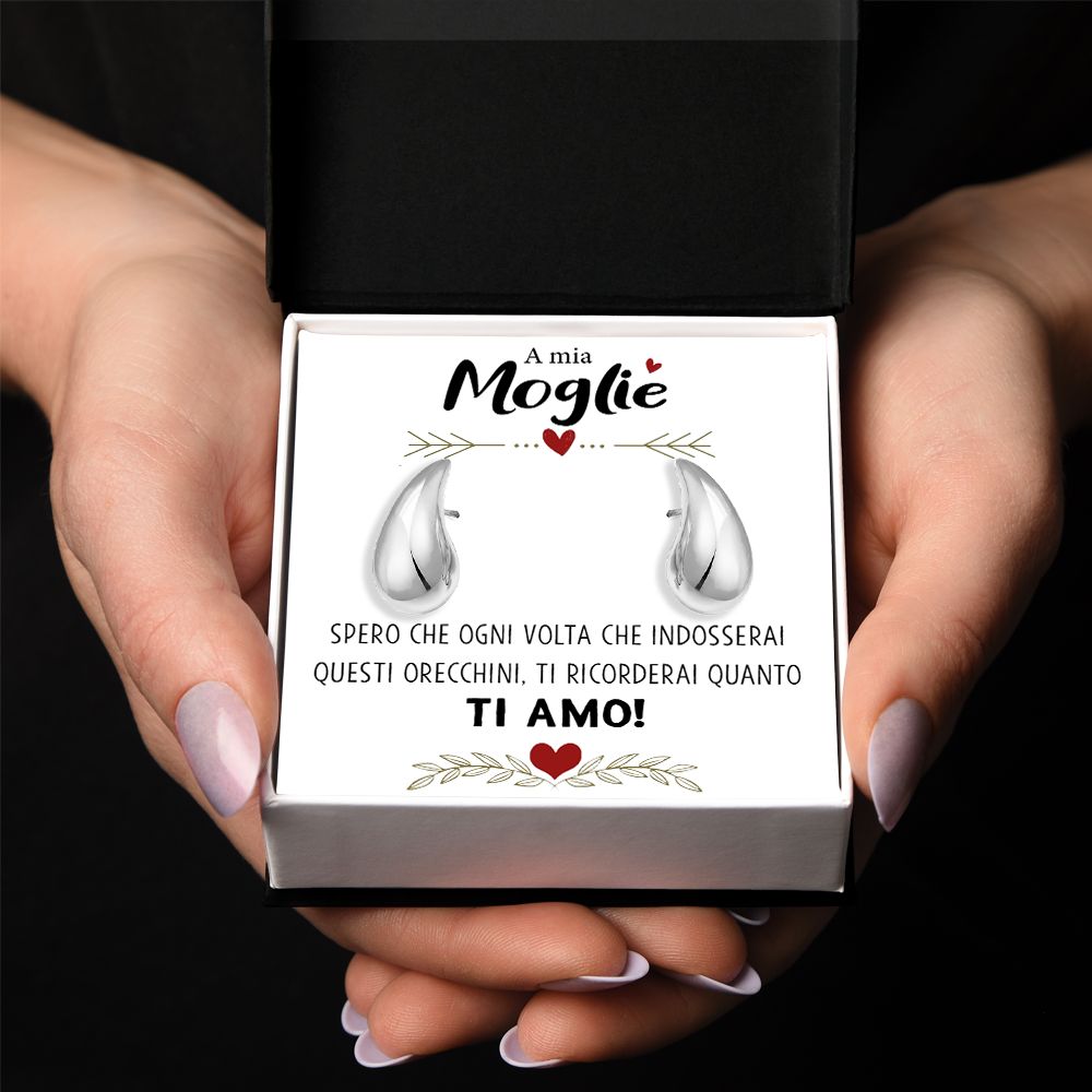 Orecchini a Goccia in Acciaio chirurgico - A mia Moglie