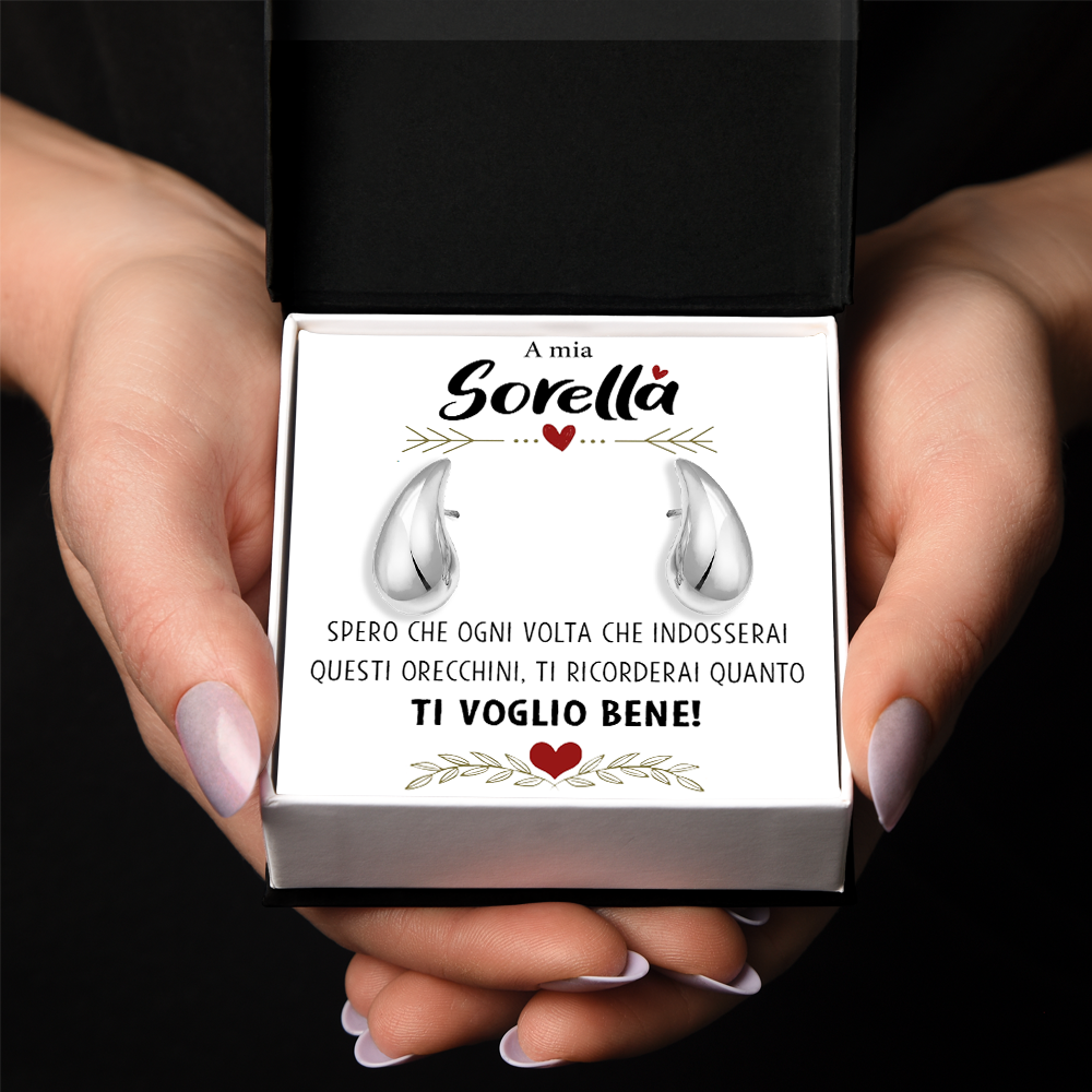 Orecchini a Goccia in Acciaio chirurgico - A mia Sorella