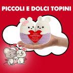 Peluche Crochet con Base in Legno - Topini Inseparabili