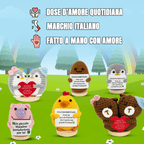 Peluche Crochet Con base in legno - Pinguino Amore mio