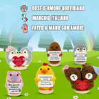 Peluche Crochet Con base in legno - Maialino Portafortuna