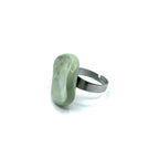 Perla | Handcrafted pearl-sage green ceramic ring