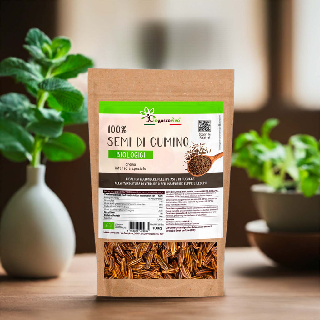 100% Semi di Cumino interi BIO - 100g Ideale per insaporire