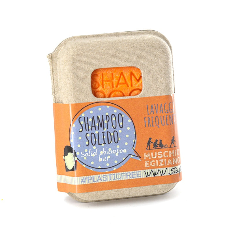 SHAMPOO SOLIDO LAVAGGI FREQUENTI AL MUSCHIO EGIZIANO CON BAR SAVER IN SUGHERO
