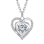 Collana Donna Cuore con Pietra Bianca - Argento Sterling 925