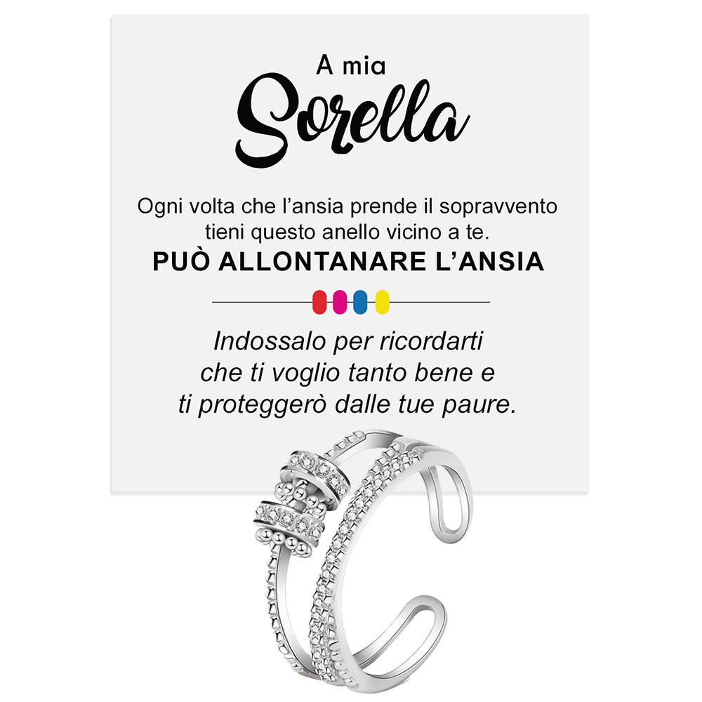 Anello da Donna in Argento Sterling 925 Per mia sorella - Ansia
