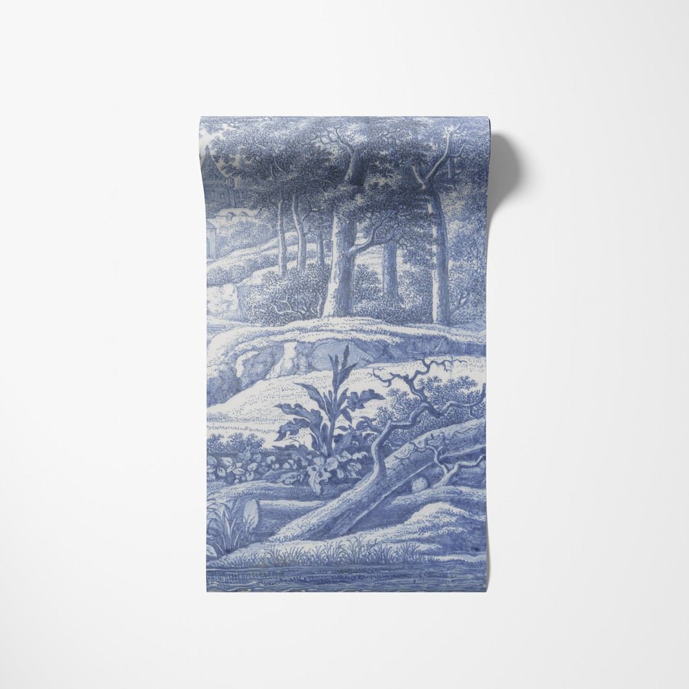 Capri Landscape Blue Vintage Wall Mural